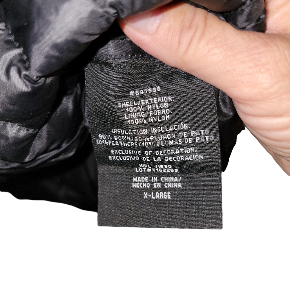 Down Puffer Vest Quilted Black with Pockets Sz XL - Picture 5 of 5